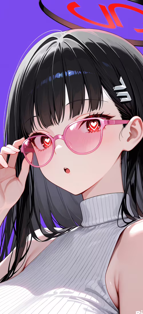 Una ragazza anime con lunghi capelli neri, identificata come Rio Tsukatsuki di Blue...