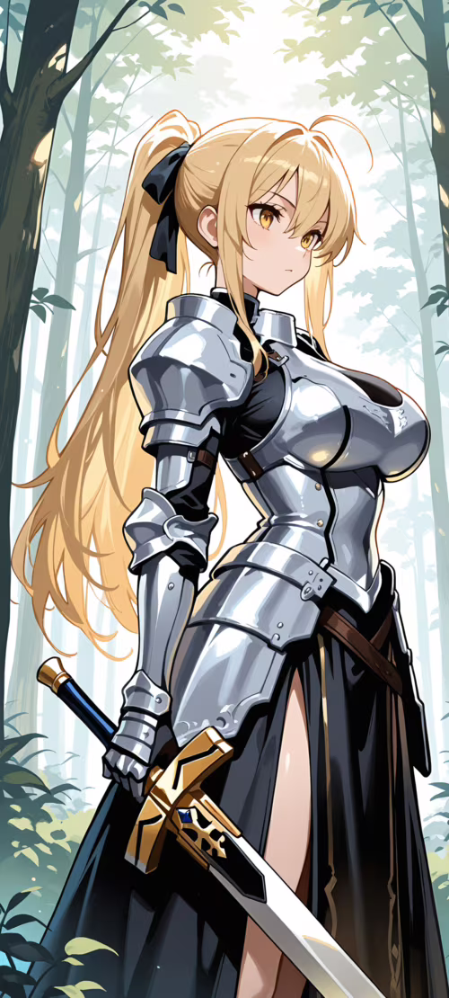 Un’illustrazione in stile anime di Saber Artoria Pendragon, una cavaliere bionda... Samsung Galaxy Note 10 Lite