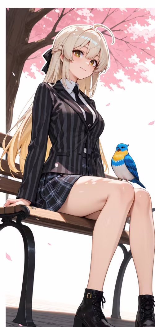 Illustrazione a figura intera di Tendou Arisu, tratta da Blue Archive, seduta su... Samsung Galaxy M01