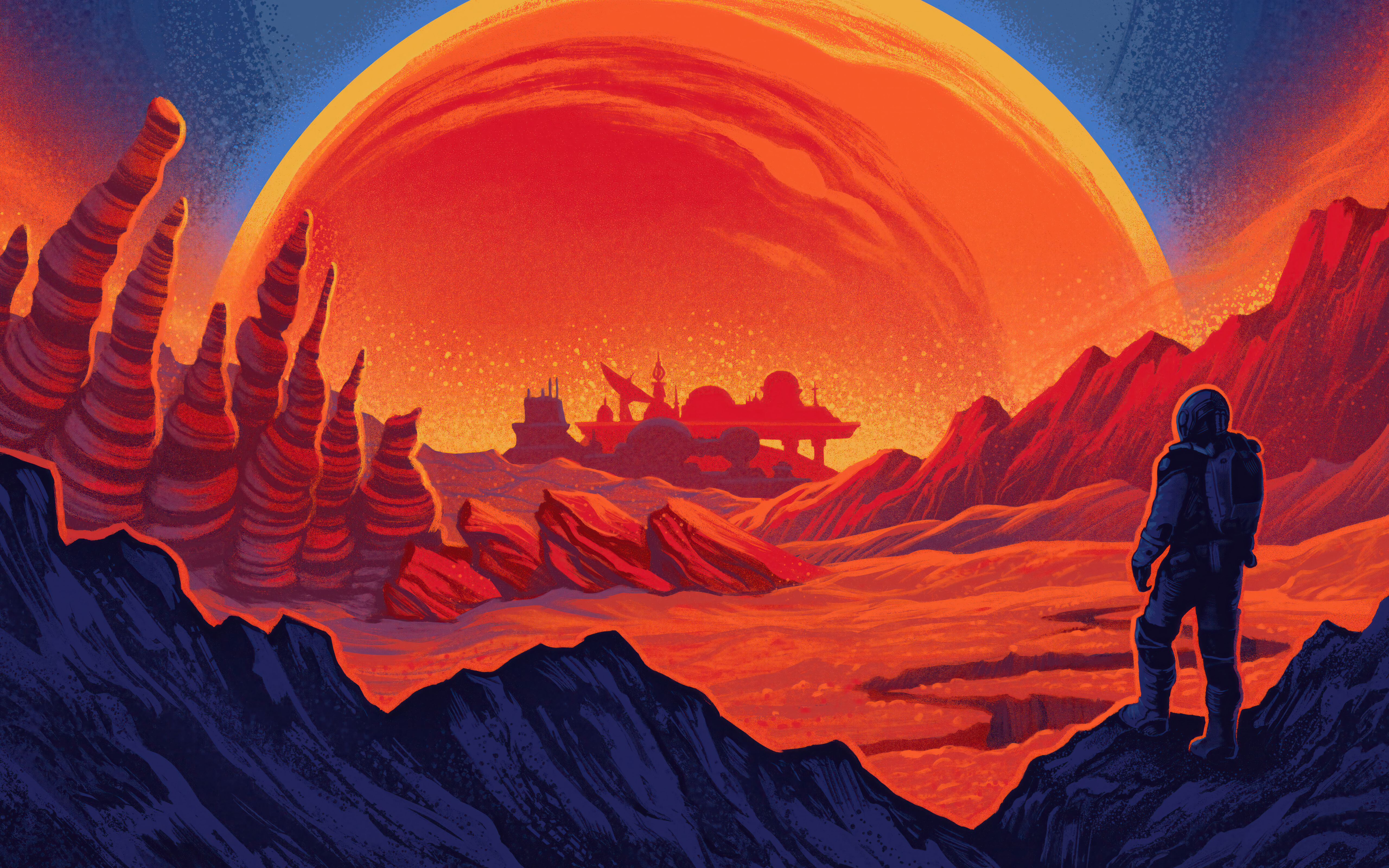 Un primo piano cinematografico di un astronauta con una tuta spaziale dettagliata, circondato da stelle e polvere cosmica, nello stile di Starfield.