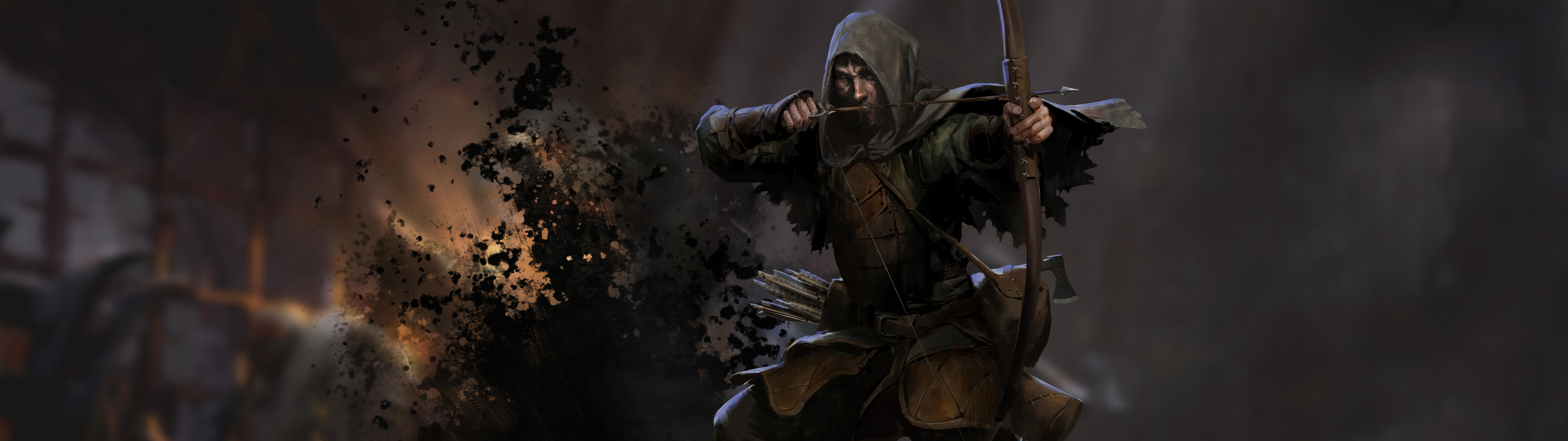 Un guerriero appartenente al genere dark fantasy che esplora un corridoio di una tetra prigione di pietra, ispirato al videogioco Dark and Darker.