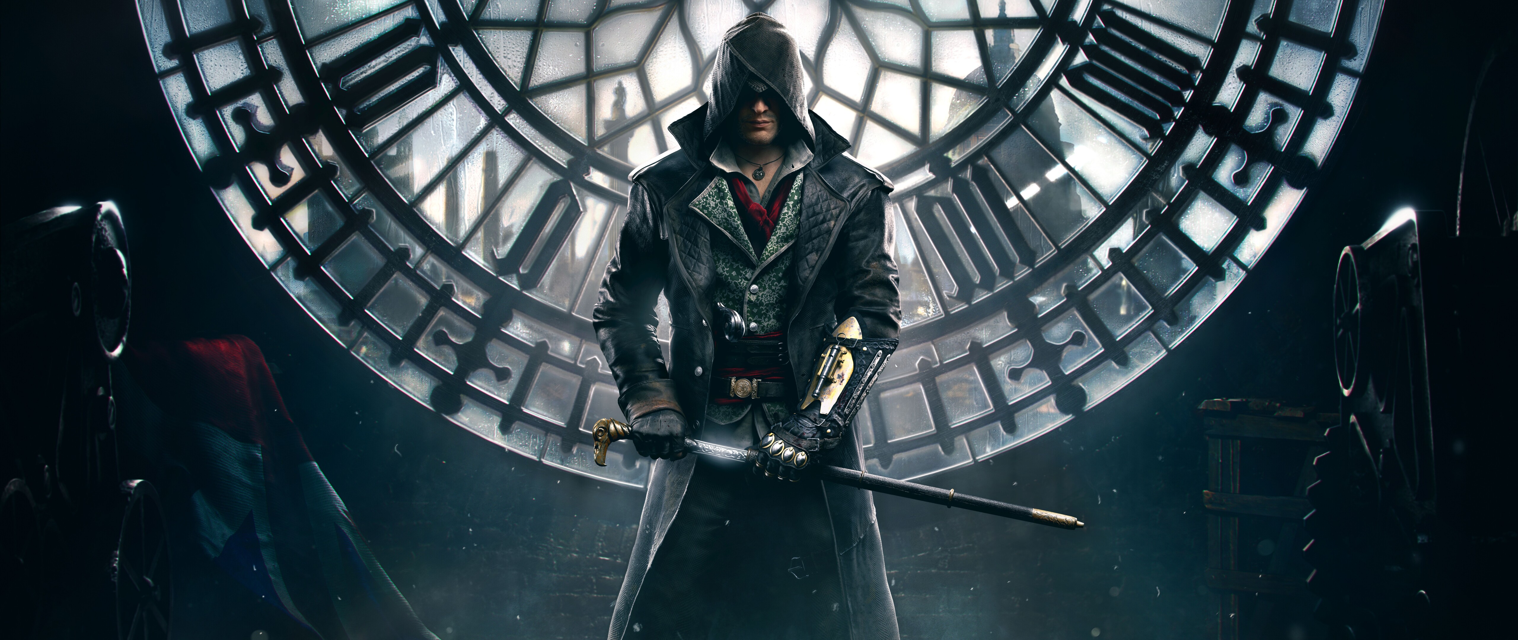 Un ritratto dettagliato di Jacob Frye, personaggio del videogioco Assassin's Creed Syndicate.