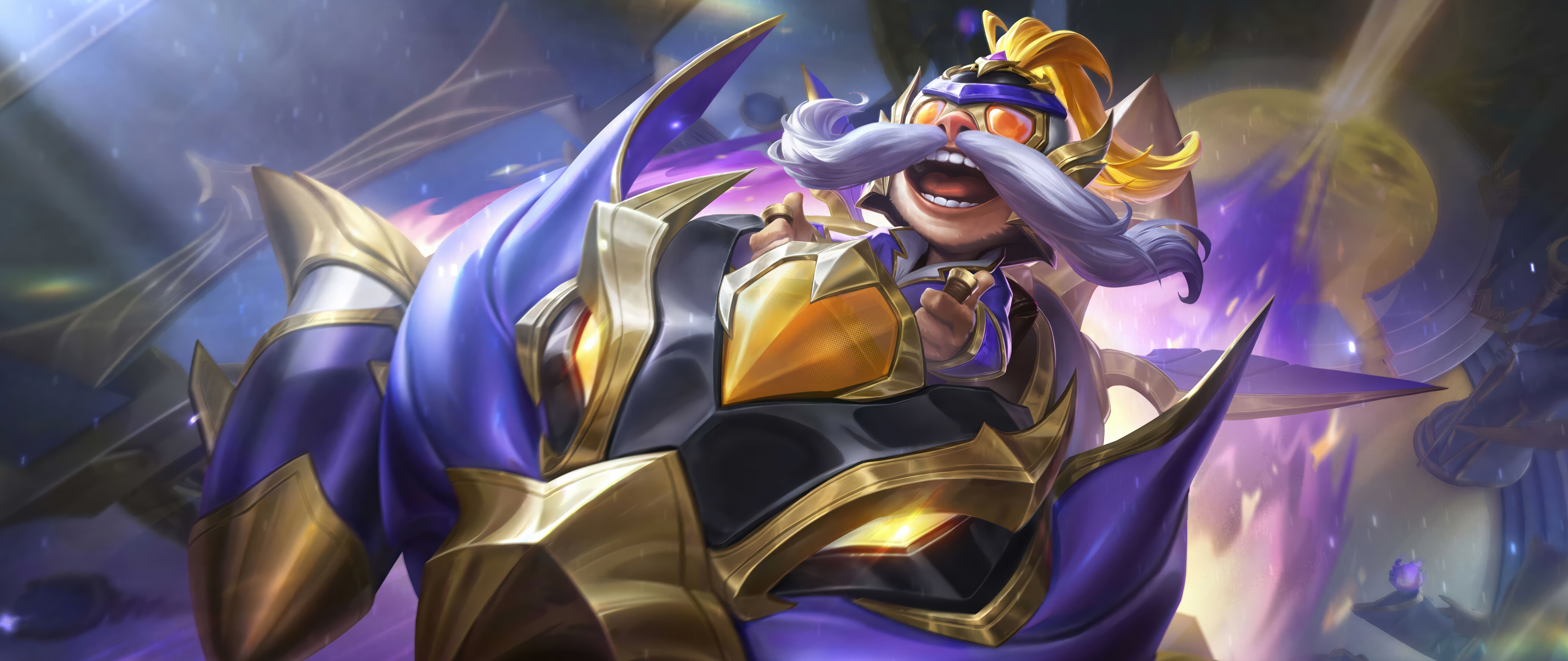 Corki, il pilota Yordle proveniente da League of Legends, in un ritratto dettagliato del personaggio.