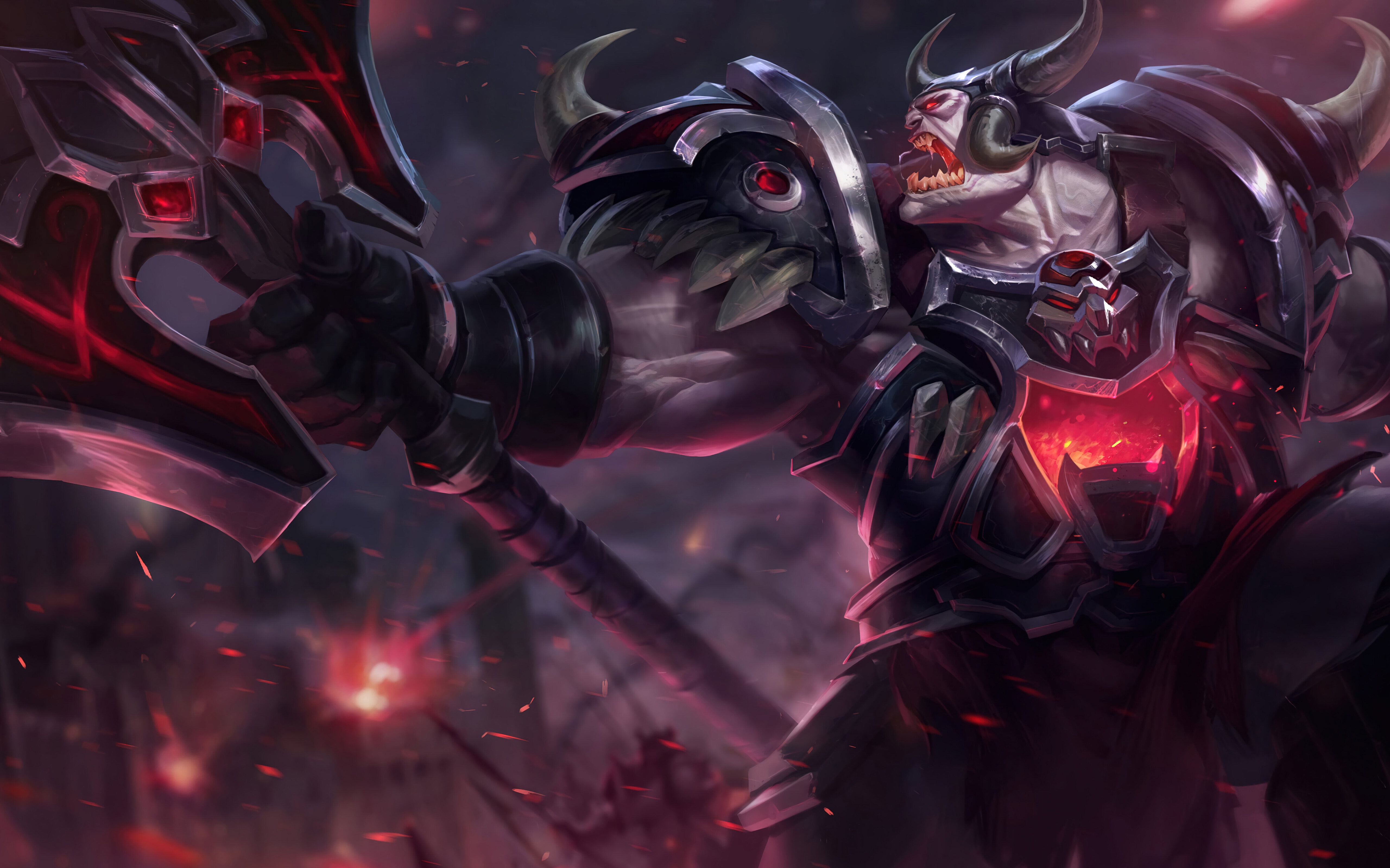 Sion, l’implacabile guerriero non morto proveniente da League of Legends, in una posa imponente.
