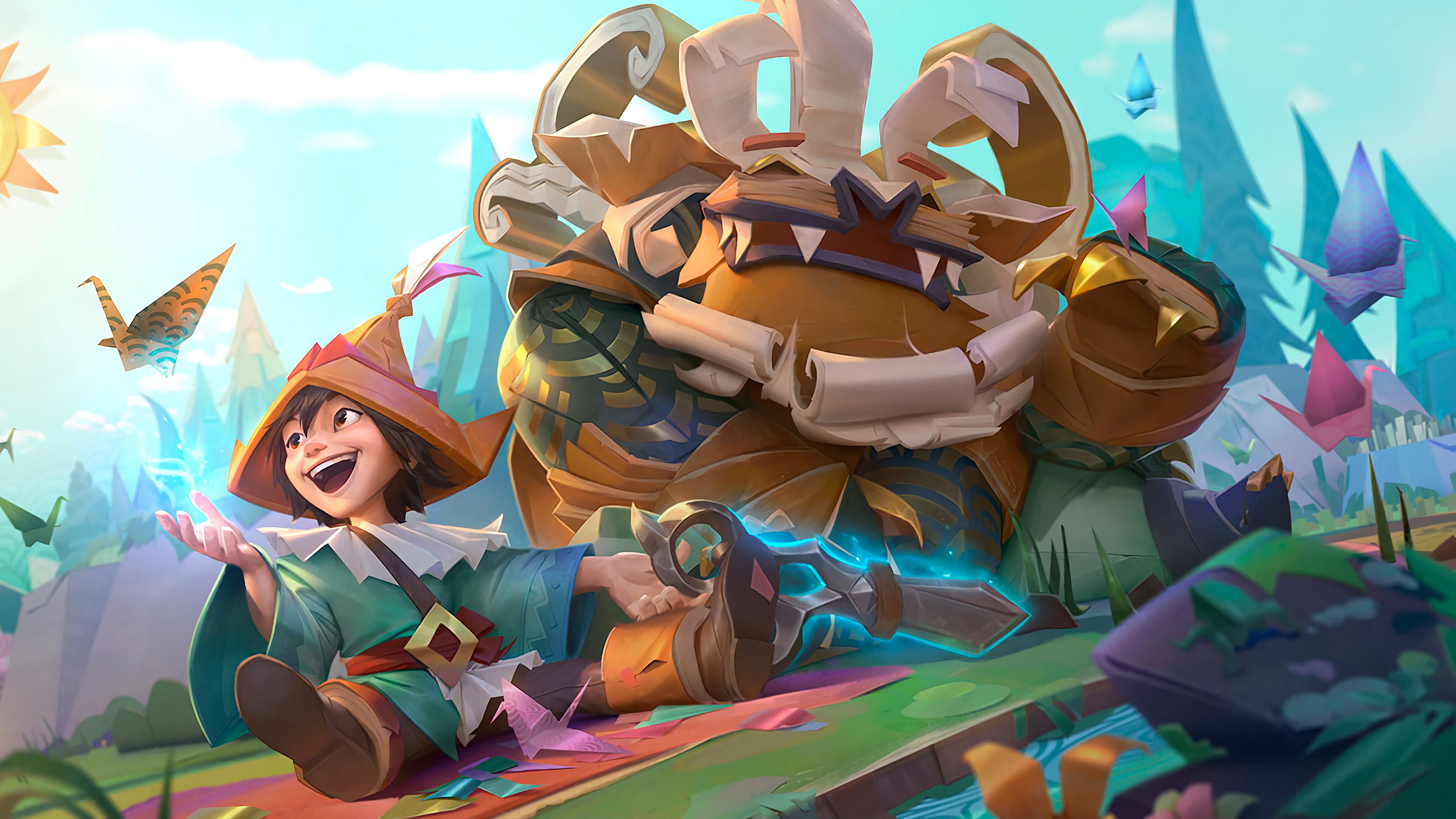 Nunu e Willump, lo yeti di League of Legends, in un ambiente innevato.