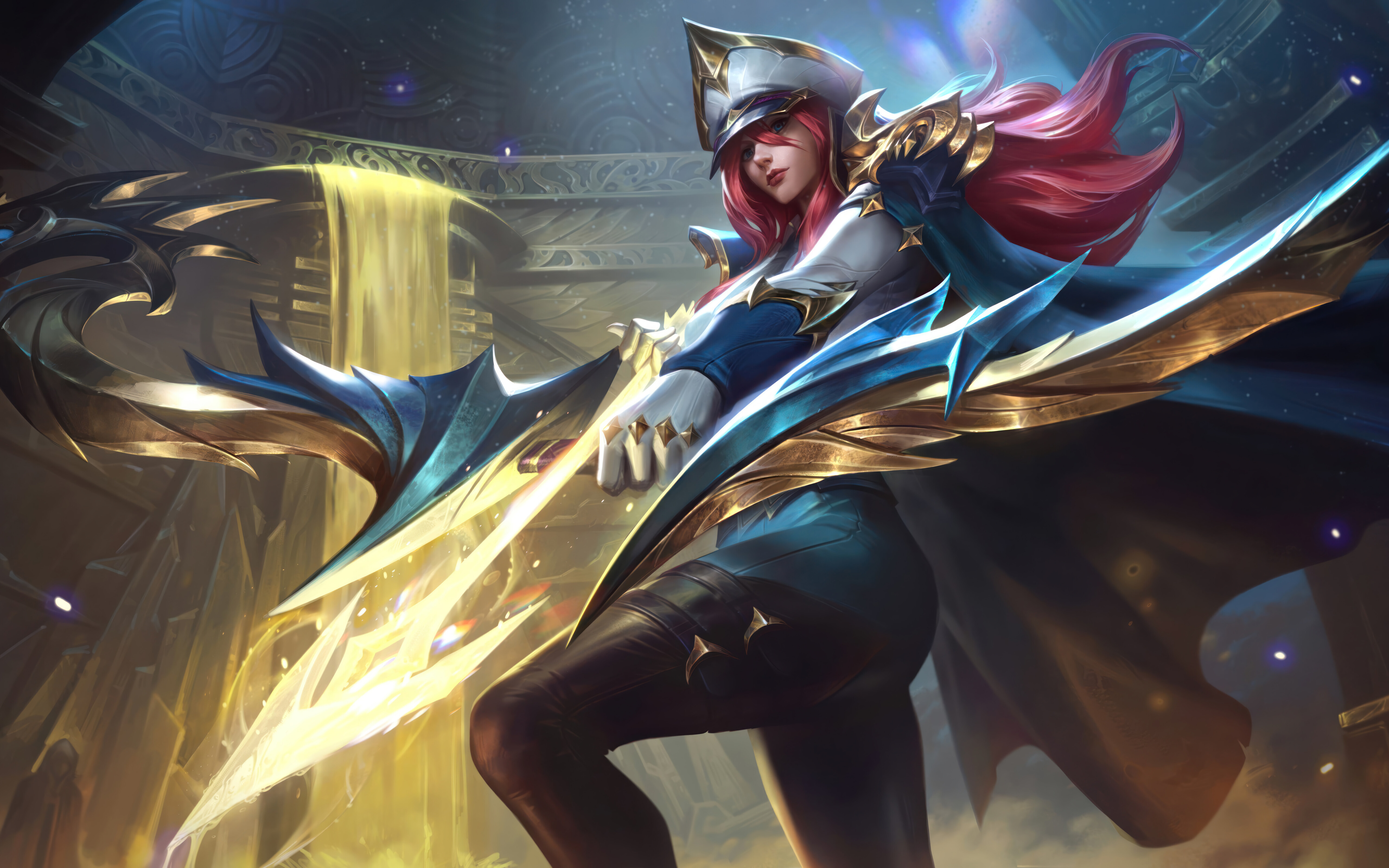 Un ritratto di Ashe, l’arciere glaciale, tratto dal videogioco League of Legends.