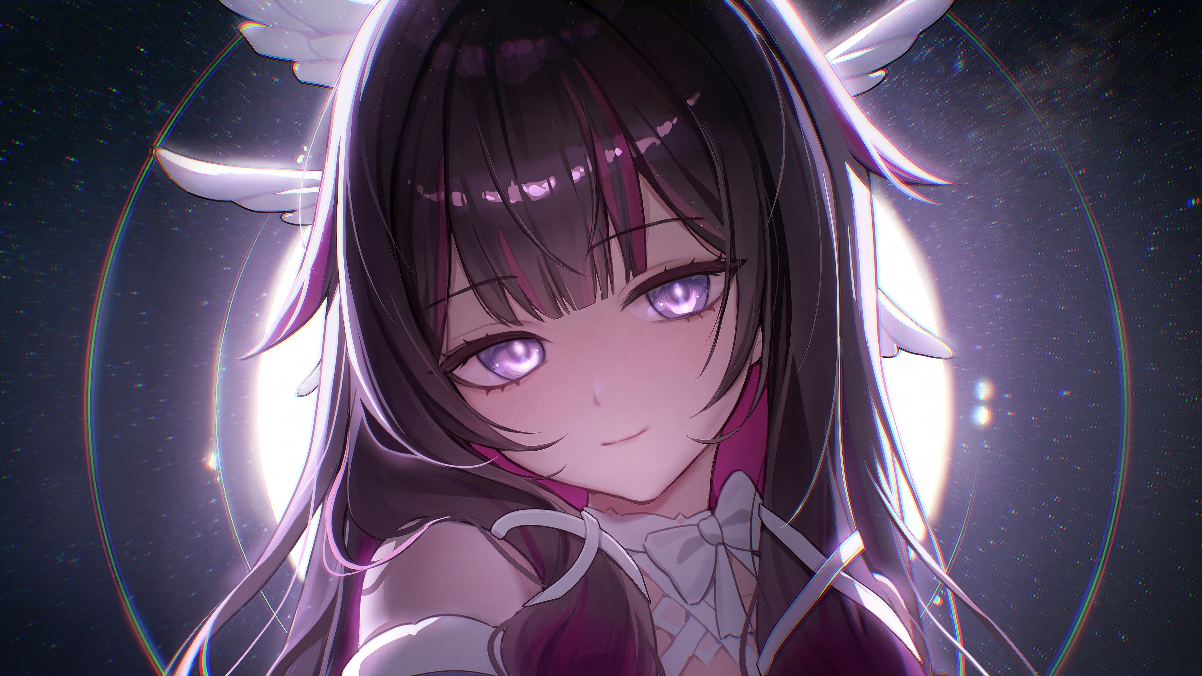 Un ritratto in stile anime ad alta risoluzione di Columbina, personaggio del videogioco Genshin Impact.