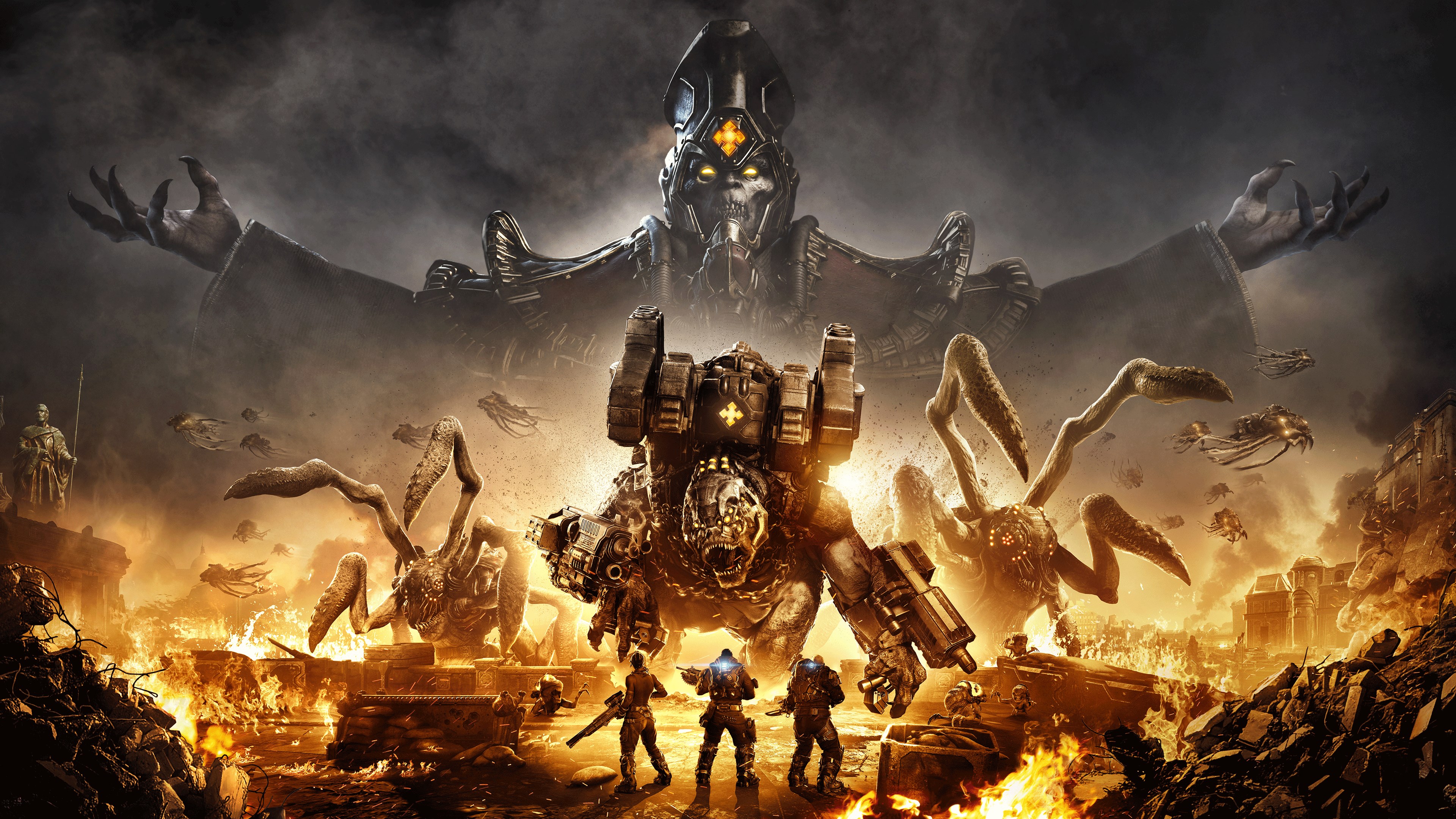 Un primo piano di un soldato cibernetico, con luci blu luminose e una complessa armatura, ambientato in un contesto oscuro e suggestivo.