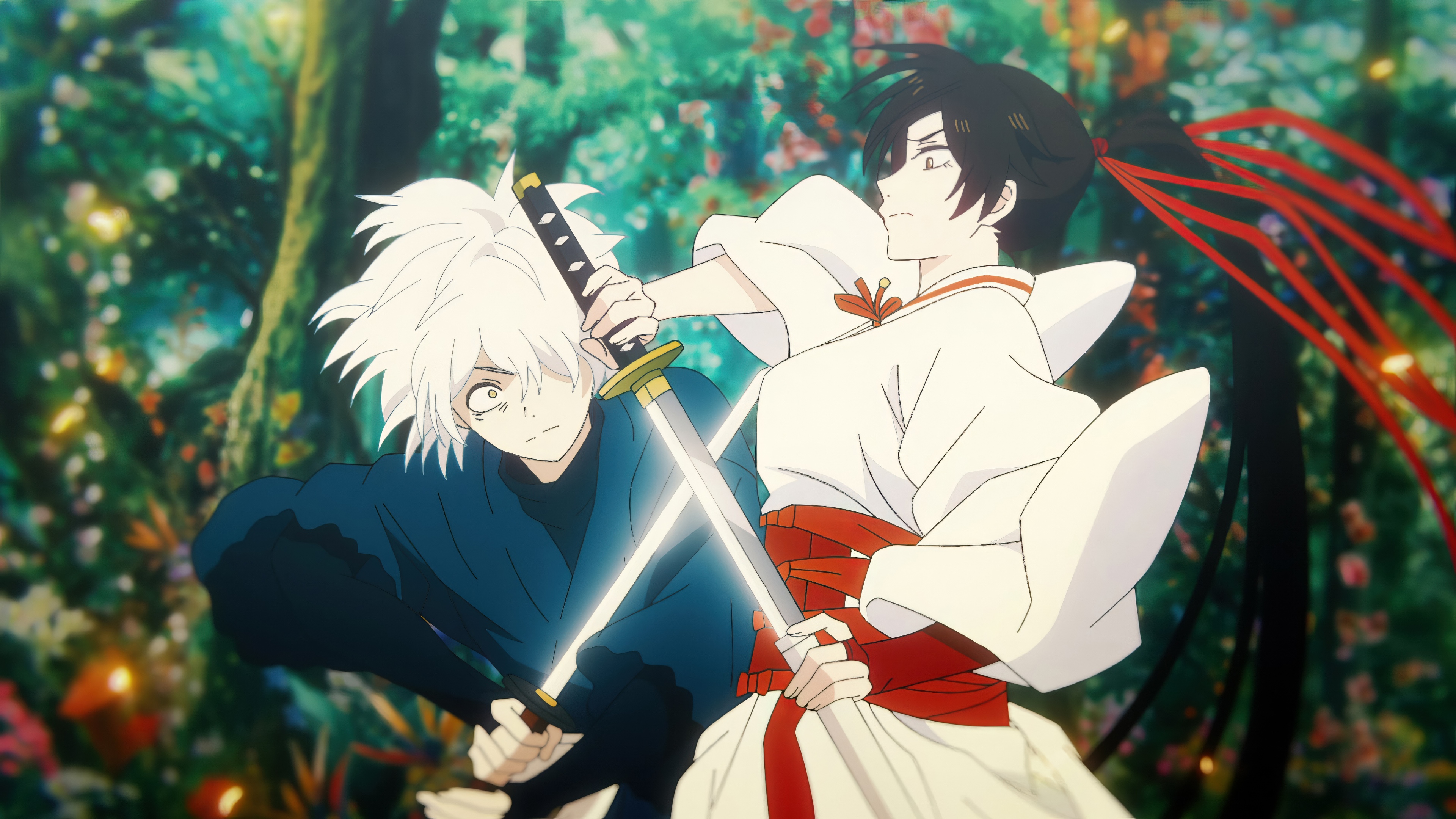 Un’opera d’arte in stile anime ad alta definizione, con una risoluzione di 5K, tratta dalla serie Hell’s Paradise: Jigokuraku.